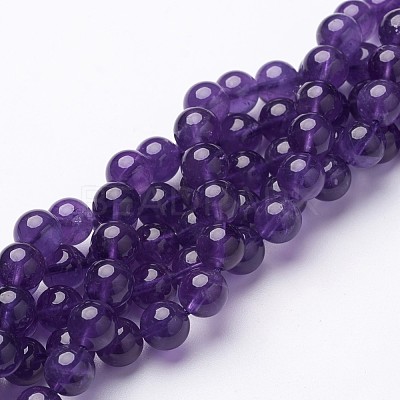 Natural Grade AB+ Amethyst Bead Strands X-GSR8mmC062-A-1