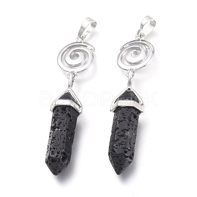 Natural Lava Rock Pointed Big Pendants G-D0021-01P-16-1