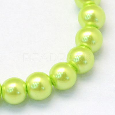 Baking Paint Pearlized Glass Pearl Round Bead Strands X-HY-Q330-8mm-66-1