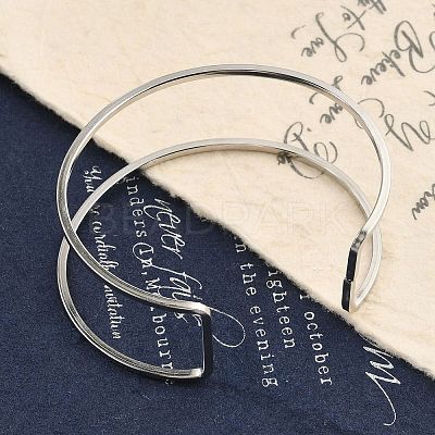 Non-Tarnish 304 Stainless Steel Hollow Open Cuff Bangles for Women LS-BJEW-S155-04P-1