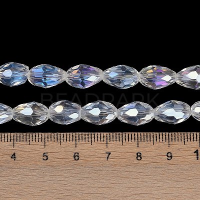 Transparent Electroplate Glass Beads Strands EGLA-N013-T6mm-B01-1