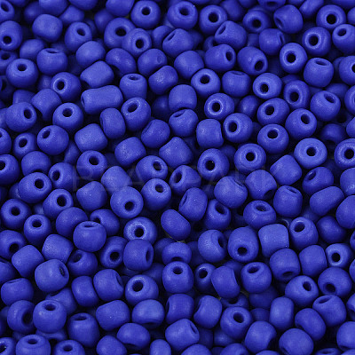 Frosted Opaque 6/0 Glass Seed Beads SEED-R029-4mm-A09-1