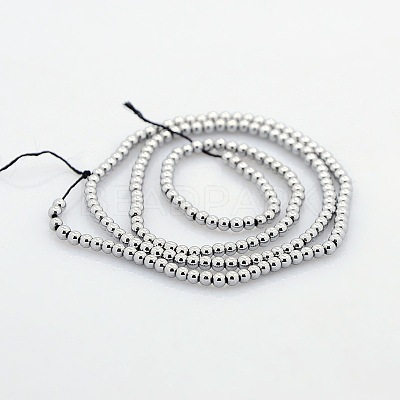 Round Non-magnetic Synthetic Hematite Beads Strands G-P061-65-1