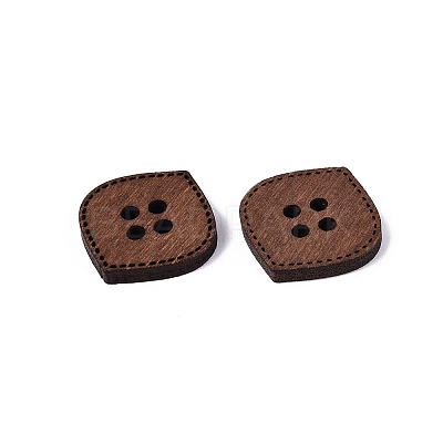 4-Hole Oval Wood Buttons BUTT-Q046-11B-1