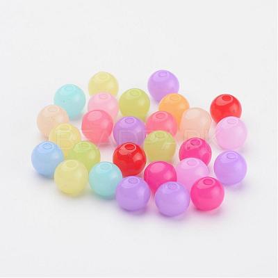 Mixed Color Imitation Jelly Acrylic Round Beads X-JACR-R001-6mm-M-1
