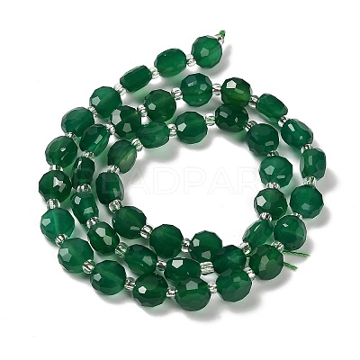 Natural Green Onyx Agate(Dyed & Heated) Beads Strands G-B153-A04-1
