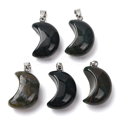 Natural Moss Agate Pendants G-F820-02L-12-1