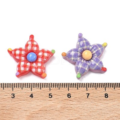 Tartan Pattern Opaque Resin Cabochons CRES-A061-01A-1