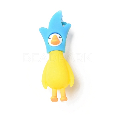 Opaque Resin Cute Duck Big Pendants RESI-D065-B02-1