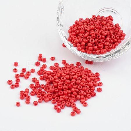 8/0 Opaque Colours Round Glass Seed Beads X-SEED-A010-3mm-45B-1