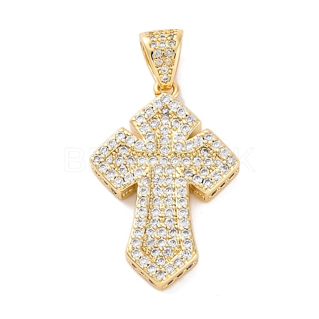 Brass Micro Pave Cubic Zirconia Pendants KK-S510-48G-02-1