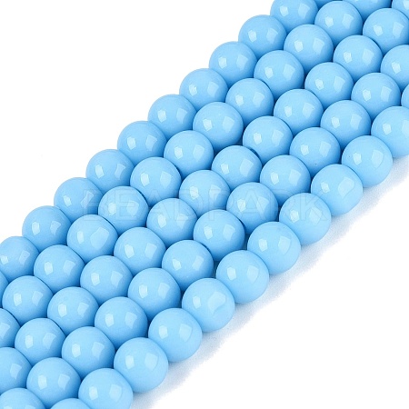 Opaque Solid Color Glass Beads Strands LS-GLAA-T032-P6mm-22-1