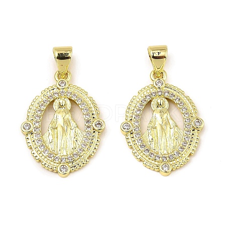 Brass with Cubic Zirconia Pendants KK-K346-13G-1