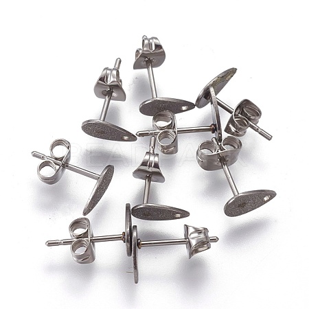 304 Stainless Steel Stud Earring Findings STAS-O119-12A-P-1