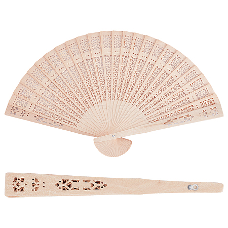 Wood Folding Fans AJEW-WH20001-83A-1