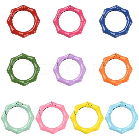 10Pcs Spray Painted Alloy Spring Gate Rings FIND-YW0001-61-1