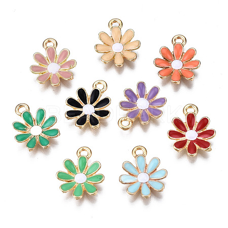 Light Gold Plated Alloy Pendants ENAM-T009-39-1