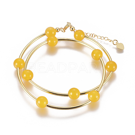 Natural Agate Wrap Bracelets BJEW-E284-04E-1