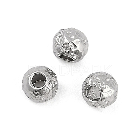 Anti-Tarnish Textured 316 Surgical Stainless Steel Beads STAS-M106-01B-P-1