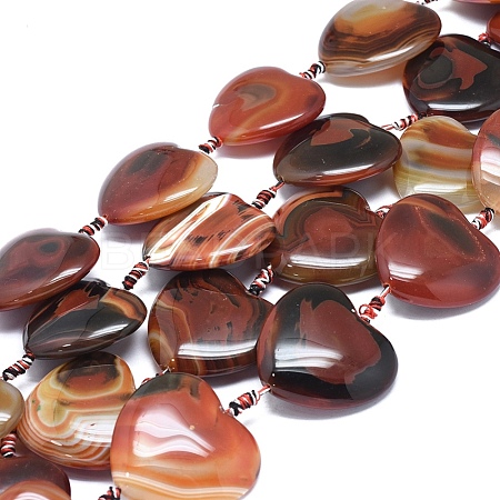Natural Banded Agate/Striped Agate Beads Strands G-L544-067A-01-1