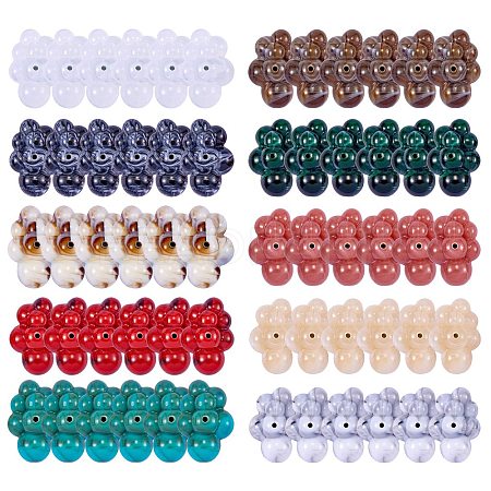 60Pcs 10 Colors Acrylic Beads OACR-SZ0001-24-1