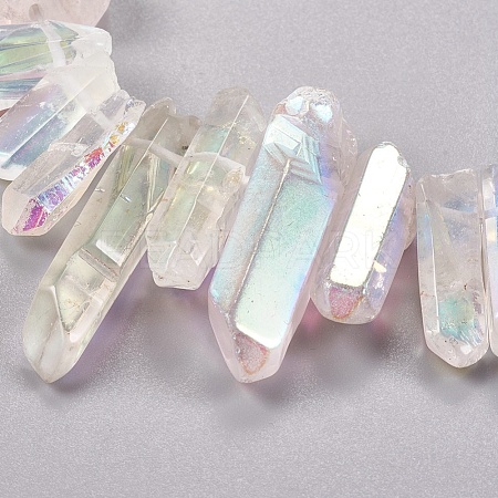 Electroplate Natural Quartz Crystal Bead Strands X-G-E468-B02-1
