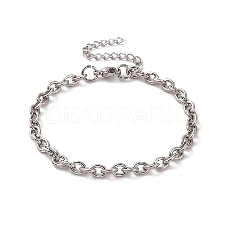 Non-Tarnish 304 Stainless Steel Cable Chain Bracelet for Men Women BJEW-E031-01P-07-1