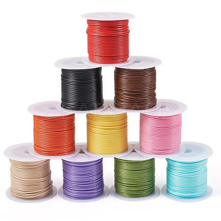 10 Rolls 10 Colors Waxed Polyester Cords YC-TA0001-04-1