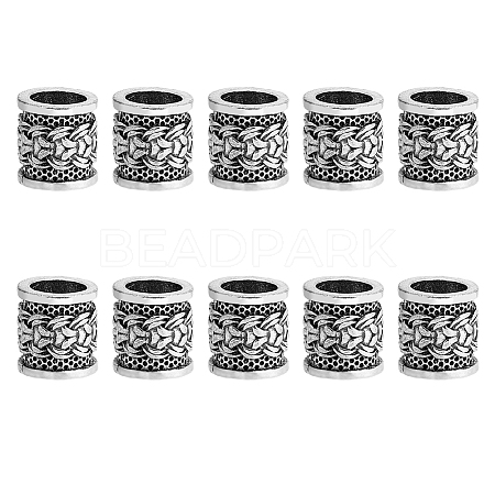 DICOSMETIC 10Pcs Tibetan Style Alloy Dreadlocks Braiding Beads OHAR-DC0001-06A-1