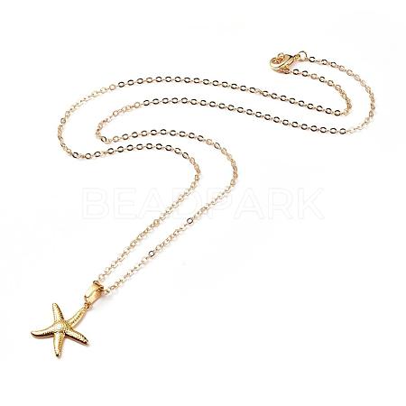 Brass Pendant Necklaces NJEW-JN02522-03-1