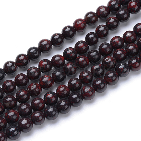 Natural Bloodstone Beads Strands G-R412-06-10MM-1