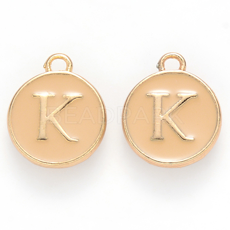 Golden Plated Alloy Enamel Charms X-ENAM-S118-06K-1