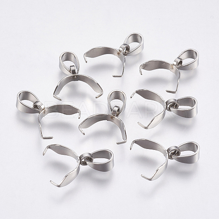 Non-Tarnish 201 Stainless Steel Pinch Bails X-STAS-G174-12P-1