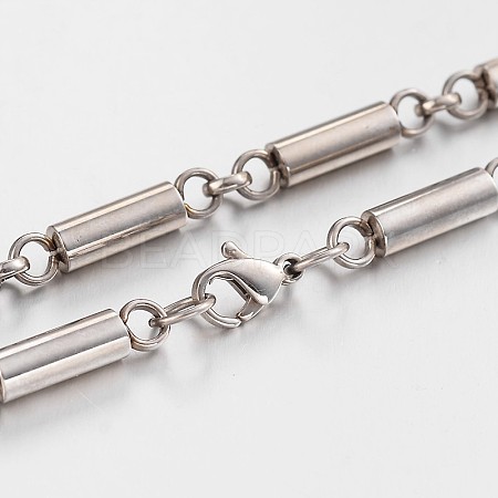 304L Stainless Steel Bar Link Chain Necklaces NJEW-F101-03-1