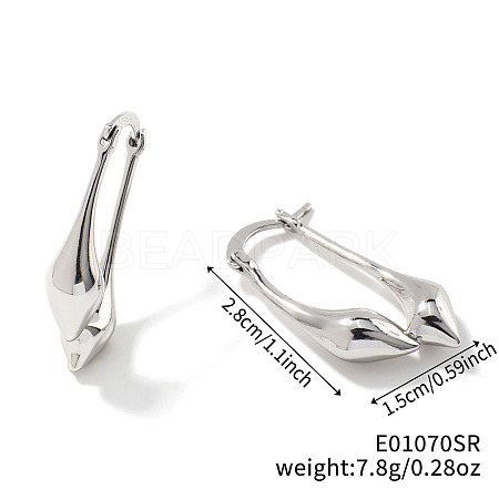 Elegant and Versatile Brass Teardrop Hoop Earrings for Western Fashionistas RY9199-2-1