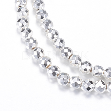 Electroplate Non-magnetic Synthetic Hematite Bead Strands G-Q465-24S-1