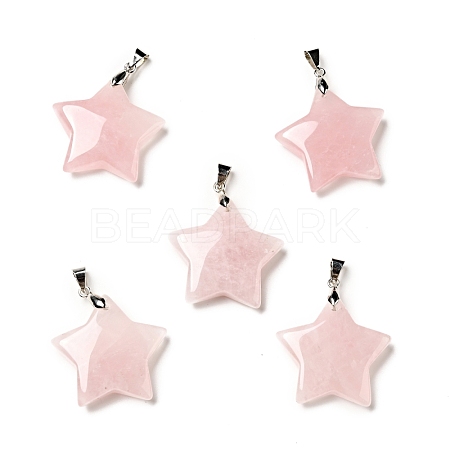 Natural Rose Quartz Pendants G-I319-04P-03-1