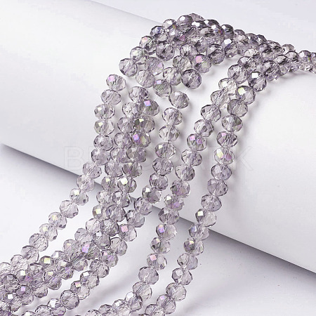 Electroplate Transparent Glass Beads Strands EGLA-A034-T2mm-F12-1