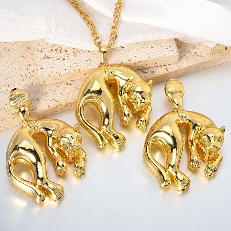 Brass Stud Earrings & Pendant Necklaces Sets for Women FS-WGDC970-02-1
