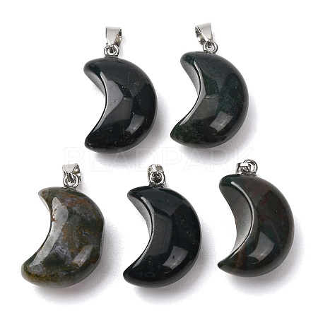 Natural Moss Agate Pendants G-F820-02L-12-1