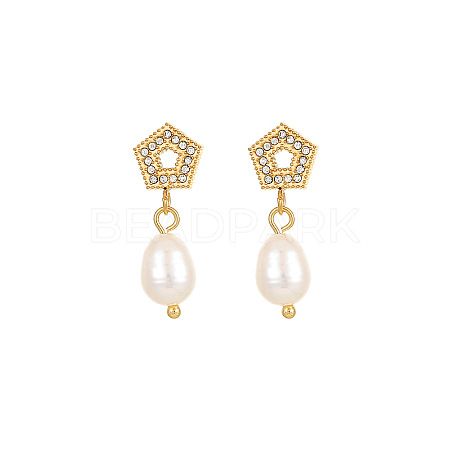 Stainless Steel Earrings with Pearl NB4152-2-1