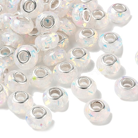 Transparent Resin Rondelle European Beads RESI-S023-02-1