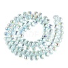 Electroplate Transparent Glass Beads Strands EGLA-N057-01A-02-2