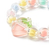 Bead in Bead Transparent Acrylic Pumpkin Beads Stretch Bracelet for Kid BJEW-JB06584-7