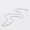 Anti-Tarnish Rhodium Plated 925 Sterling Silver Chain Necklaces STER-F039-55cm-16P-1