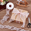 5 Yards Organza Plastic Ribbon with Plastic Pearl Edged OCOR-WH0101-185D-4