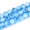 Handmade Millefiori Glass Round Beads Strands LK-R004-93B-1