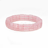 Natural Rose Quartz Gemstone Stretch Bracelets BJEW-F406-B04-2