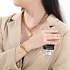 Flat Round with Tree of Life 304 Stainless Steel Pendant Necklaces & Charm Bracelets Sets FS-WG2A73C-04-2