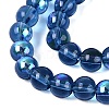 Transparent Electroplate Glass Beads Strands EGLA-Q132-6MM-01A-07-3
